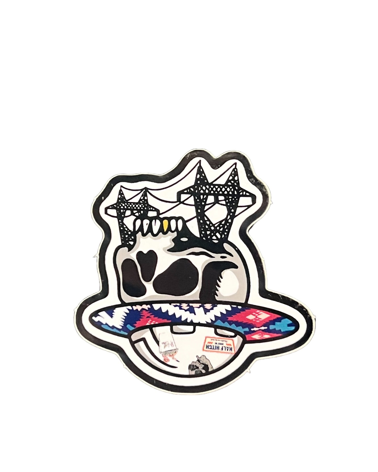 Upside Down Skull Sticker