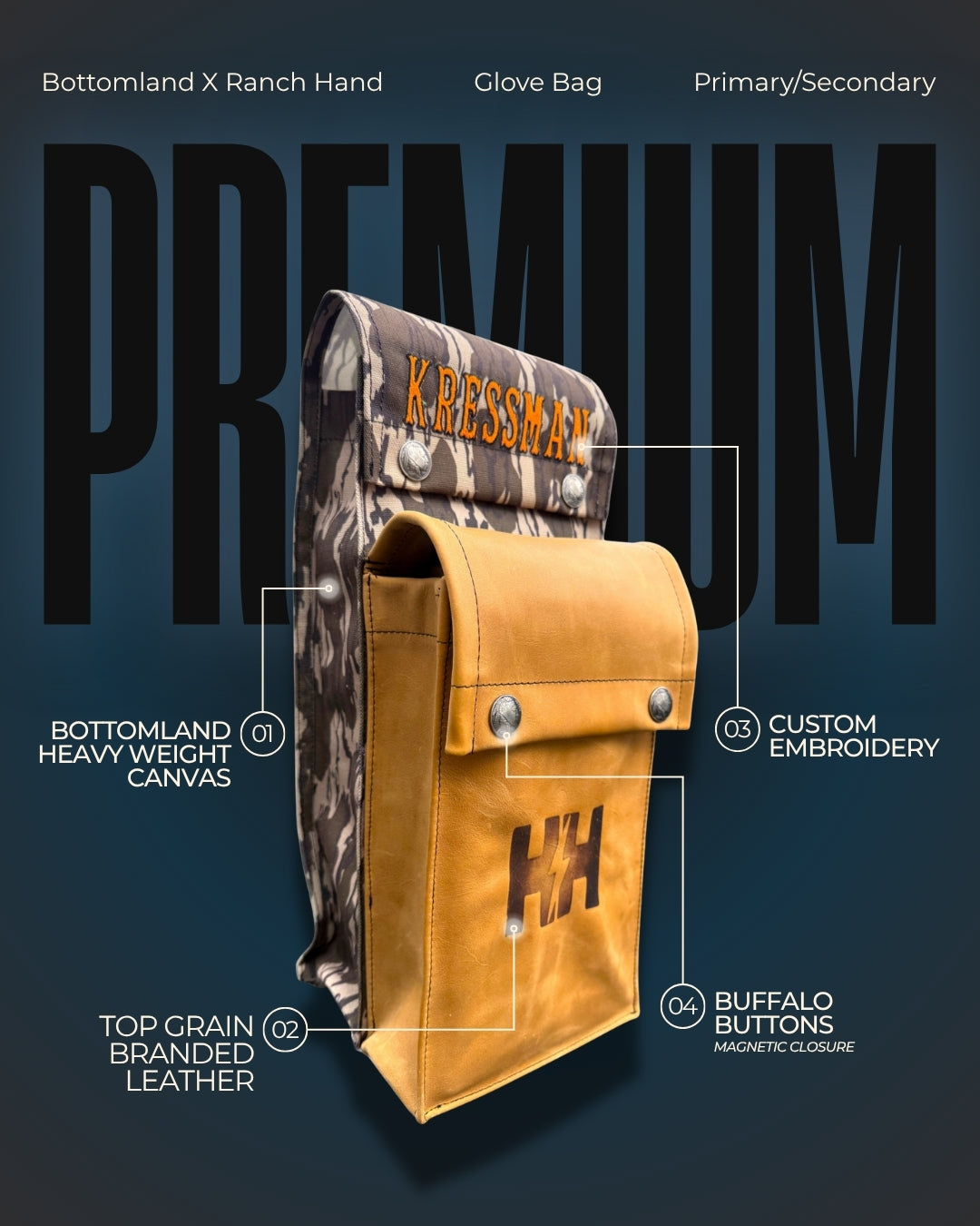 Bottomland X Ranch Hand Primary/Secondary Glove Bag – Half Hitch