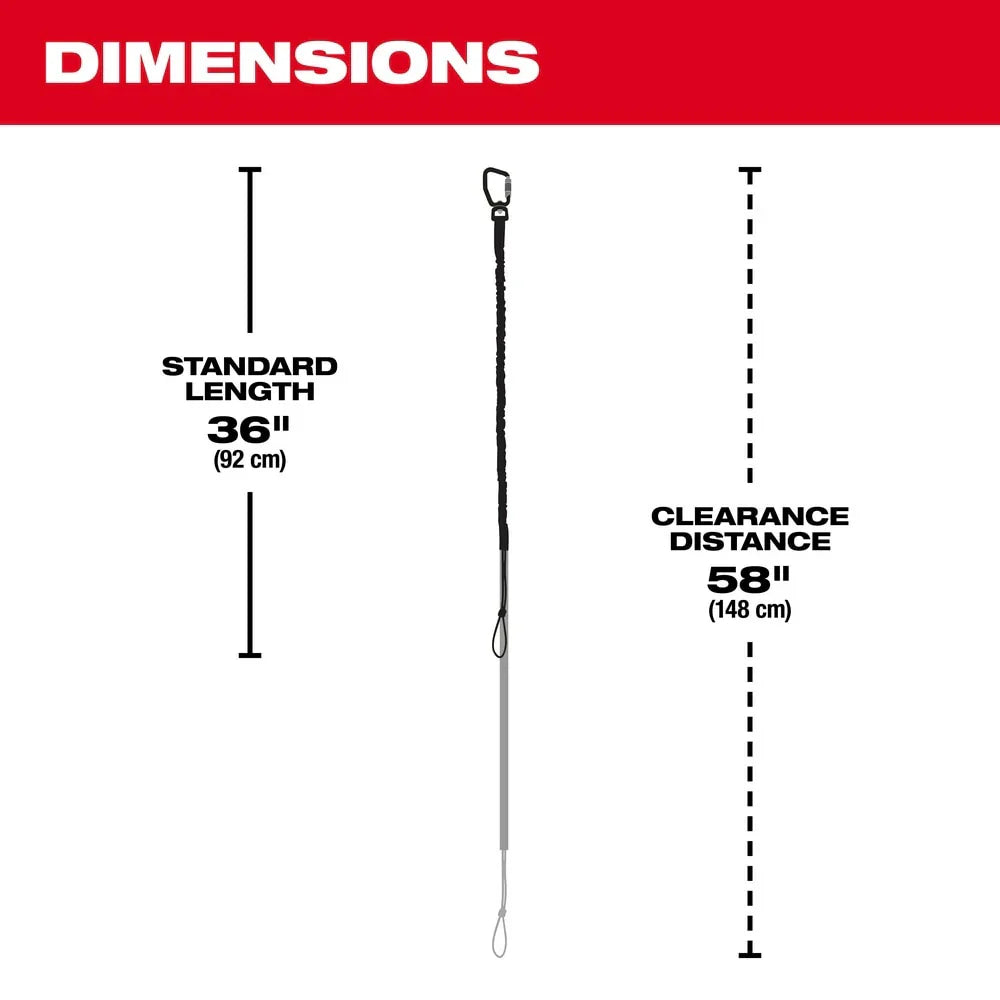 Shock Absorbing and Locking Tool Lanyard- 36.3"