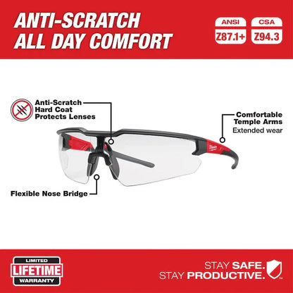 Clear Safety Glasses Anti-Scratch Lenses