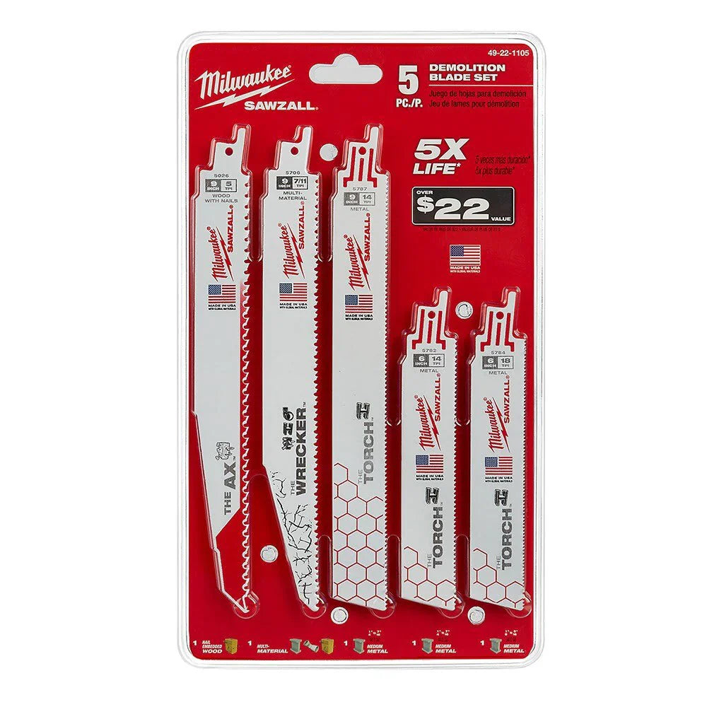 SAWZALL Demolition Blade Set 5 PC
