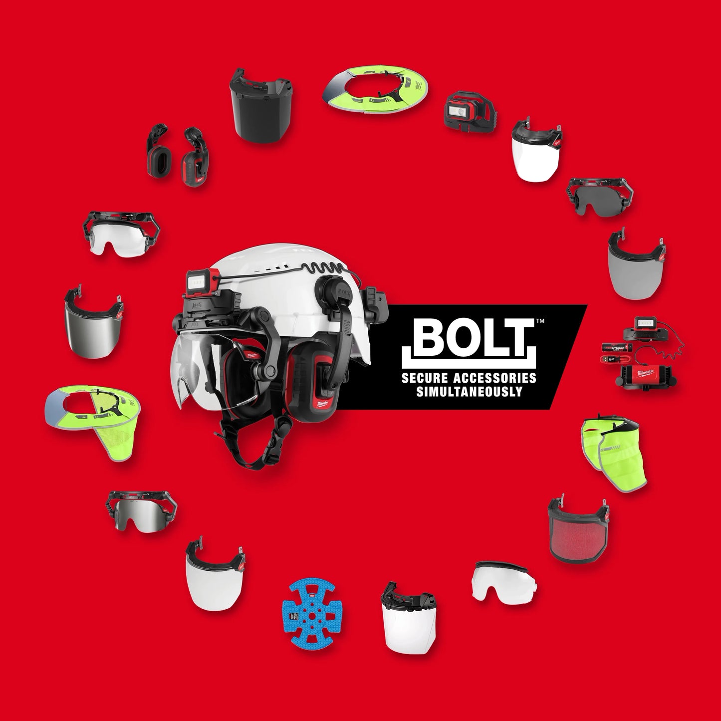 BOLT White Full Brim Vented Safety Helmet – Type 2, Class C