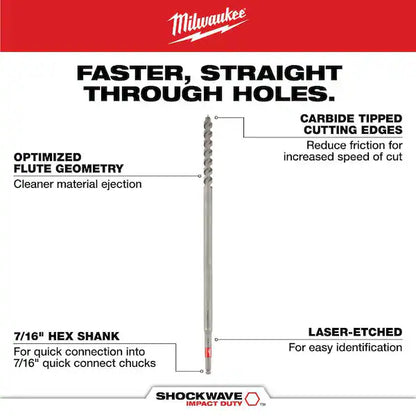 15/16 in. x 12 in. Fiberglass Utility Auger Bit